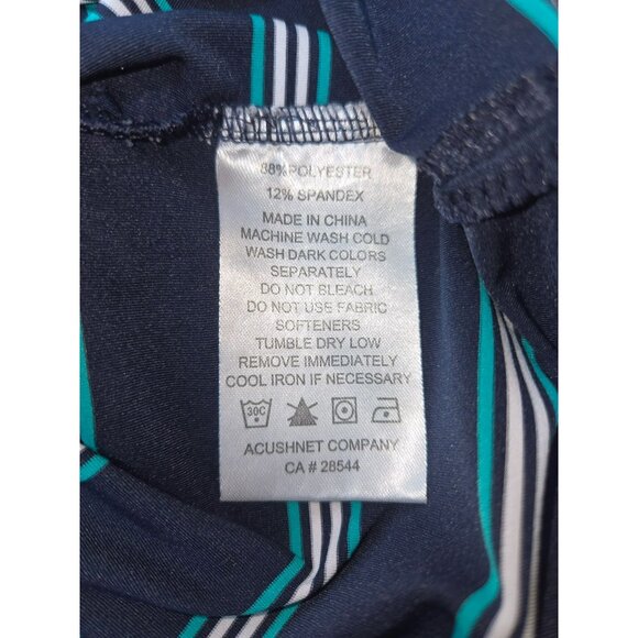 FOOTJOY FJ Men's Navy Striped Polo Golf Shirt Large - Picture 6 of 8